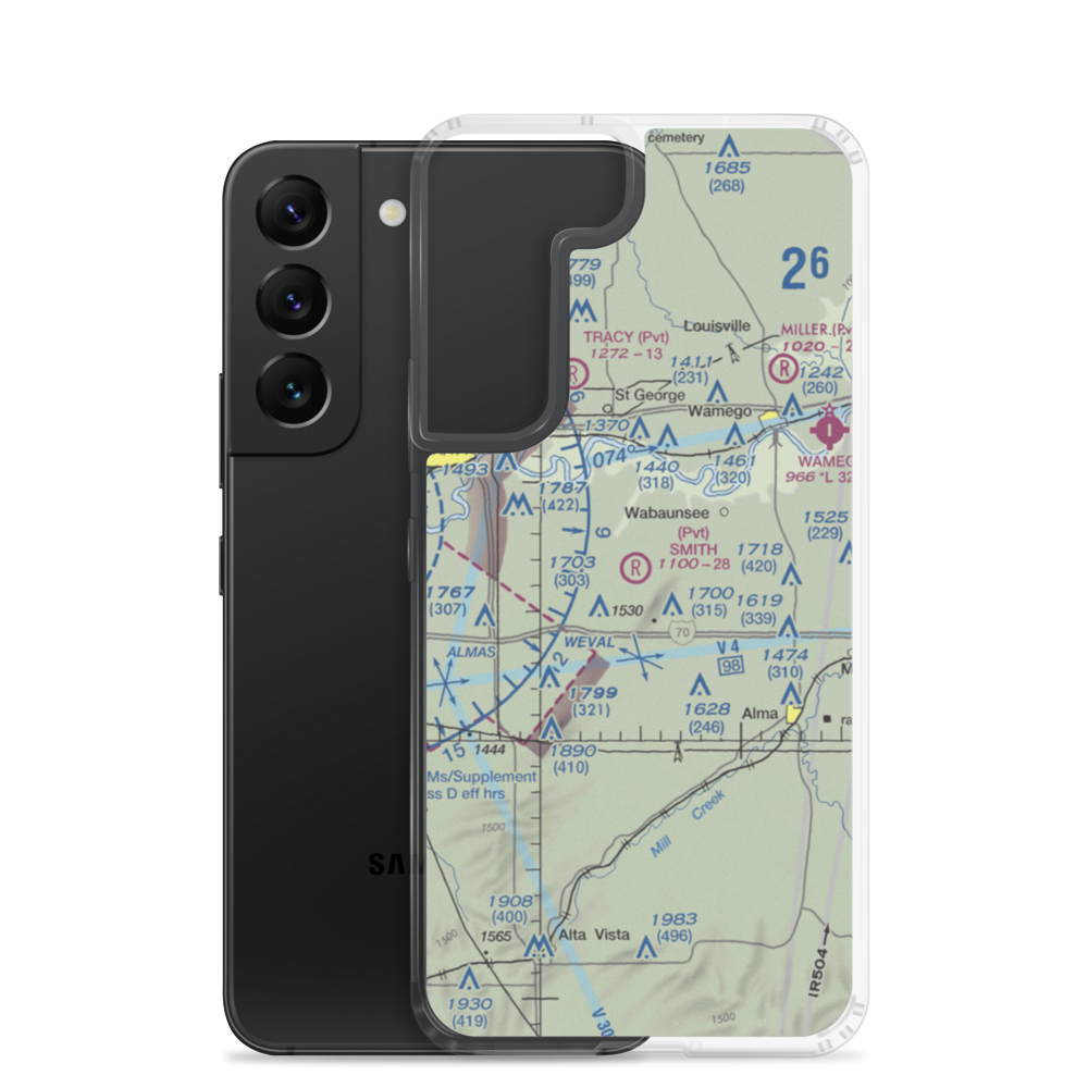 Smith Airport (43KS) VFR Sectional Samsung Case Samsung Galaxy S22 model shown