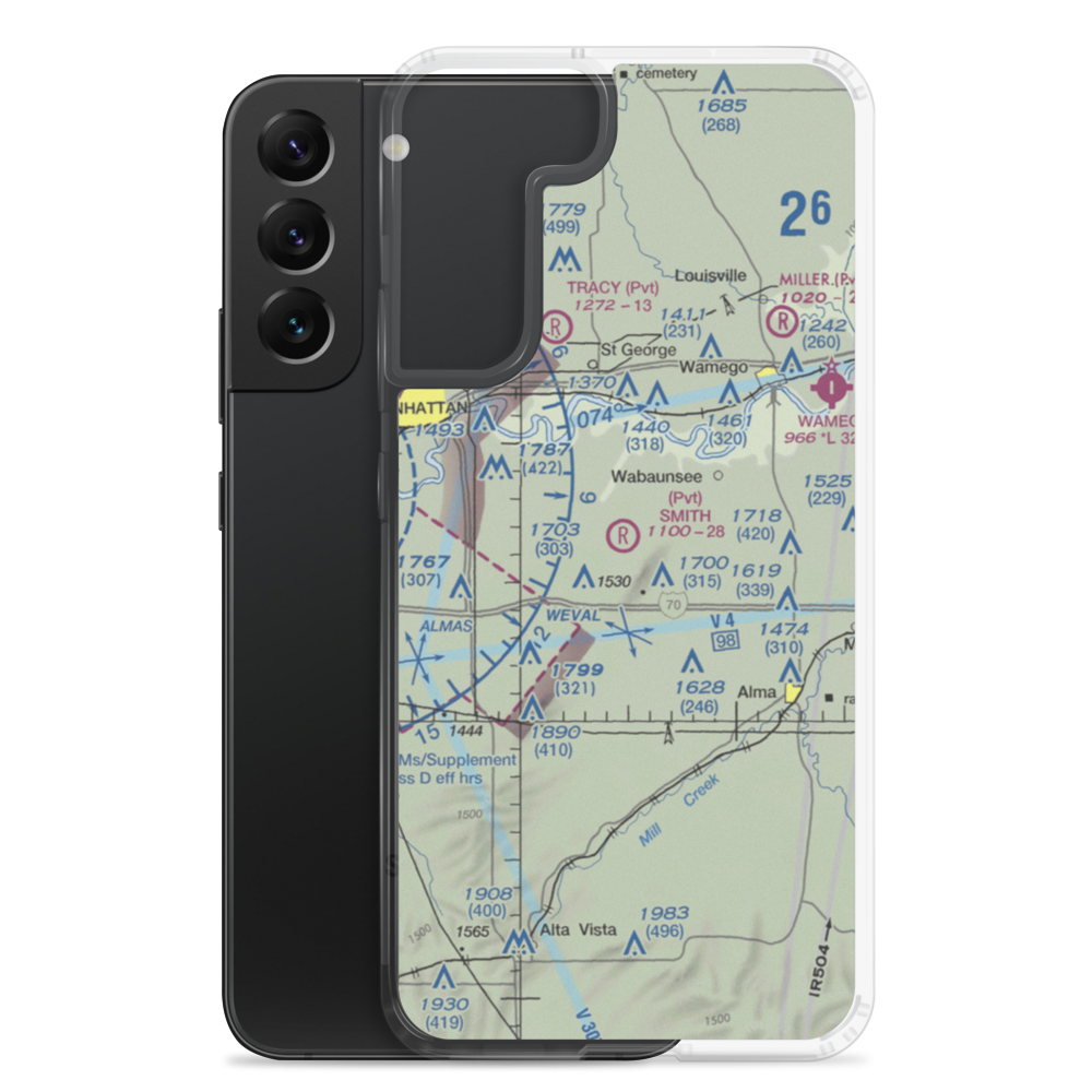 Smith Airport (43KS) VFR Sectional Samsung Case Samsung Galaxy S22 Plus model shown