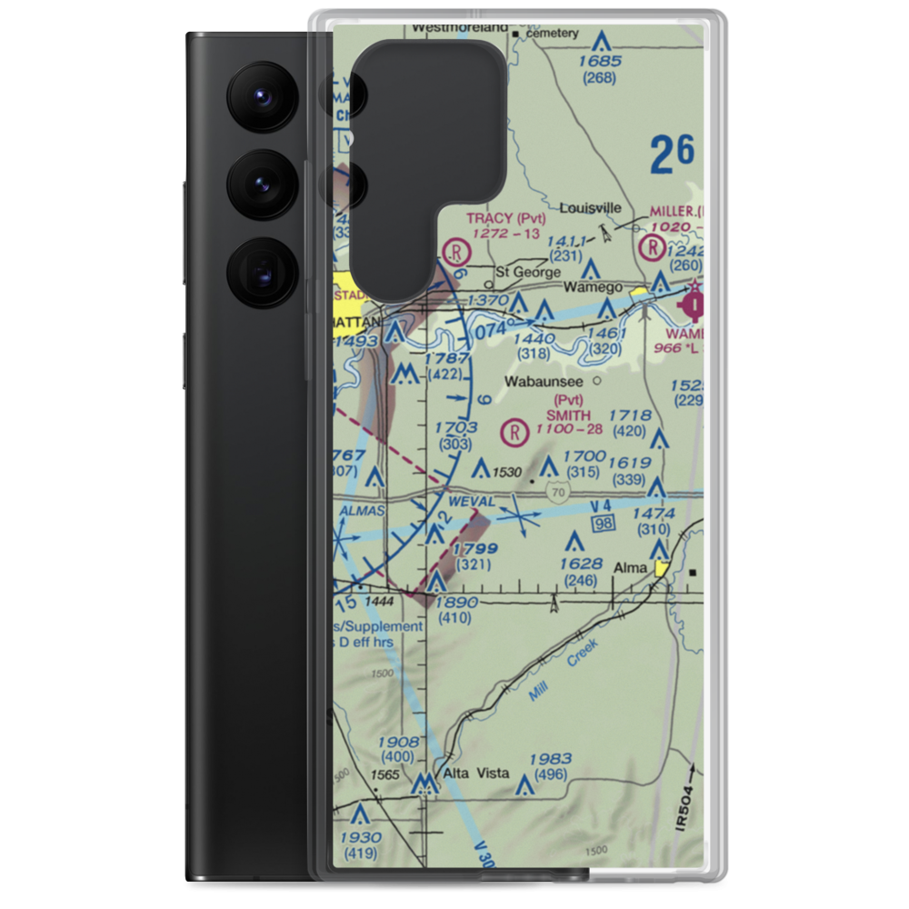 Smith Airport (43KS) VFR Sectional Samsung Case Samsung Galaxy S22 Ultra model shown