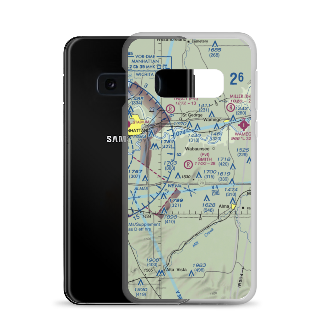 Smith Airport (43KS) VFR Sectional Samsung Case Samsung Galaxy S10e model shown