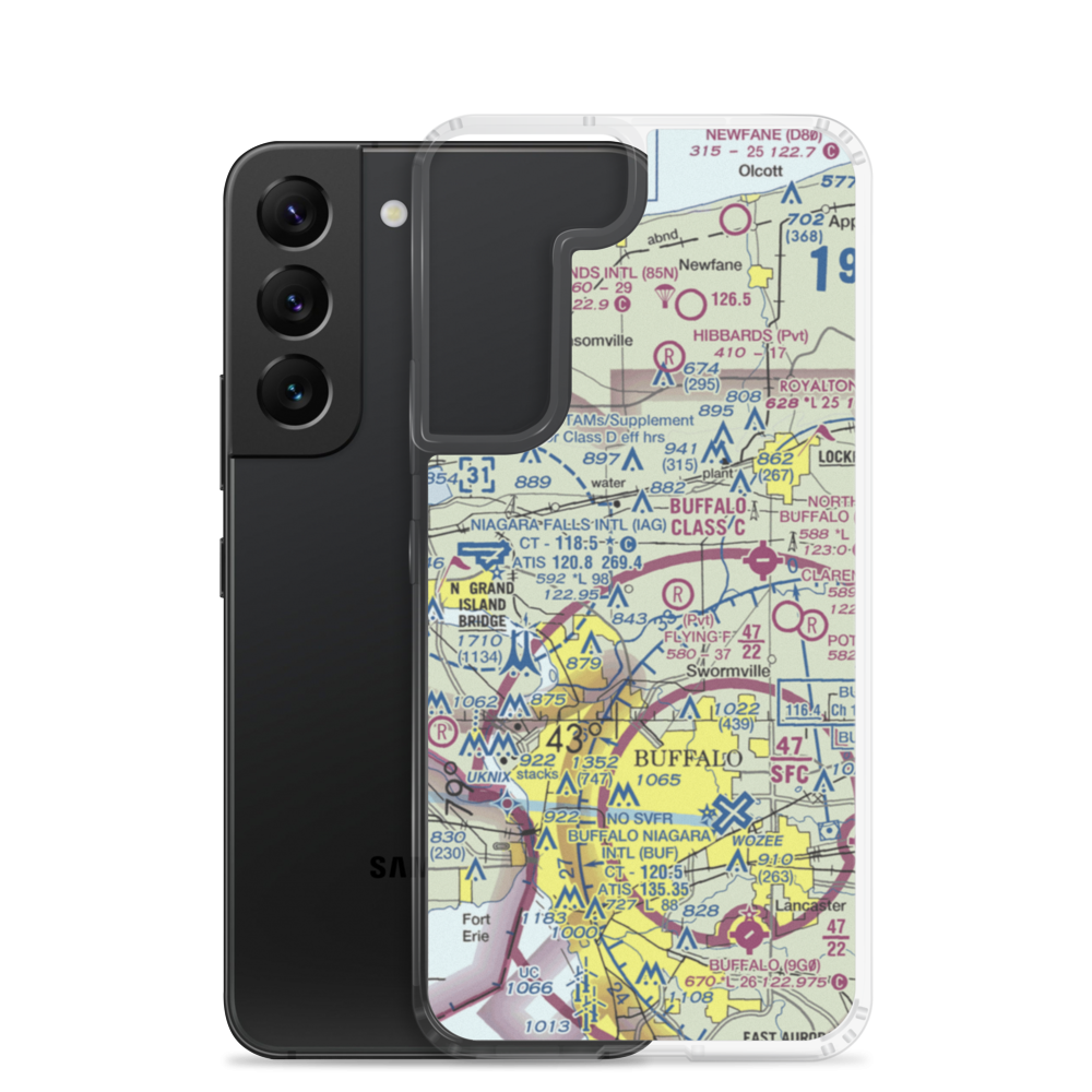 Smith Airport (79NY) VFR Sectional Samsung Case Samsung Galaxy S22 model shown