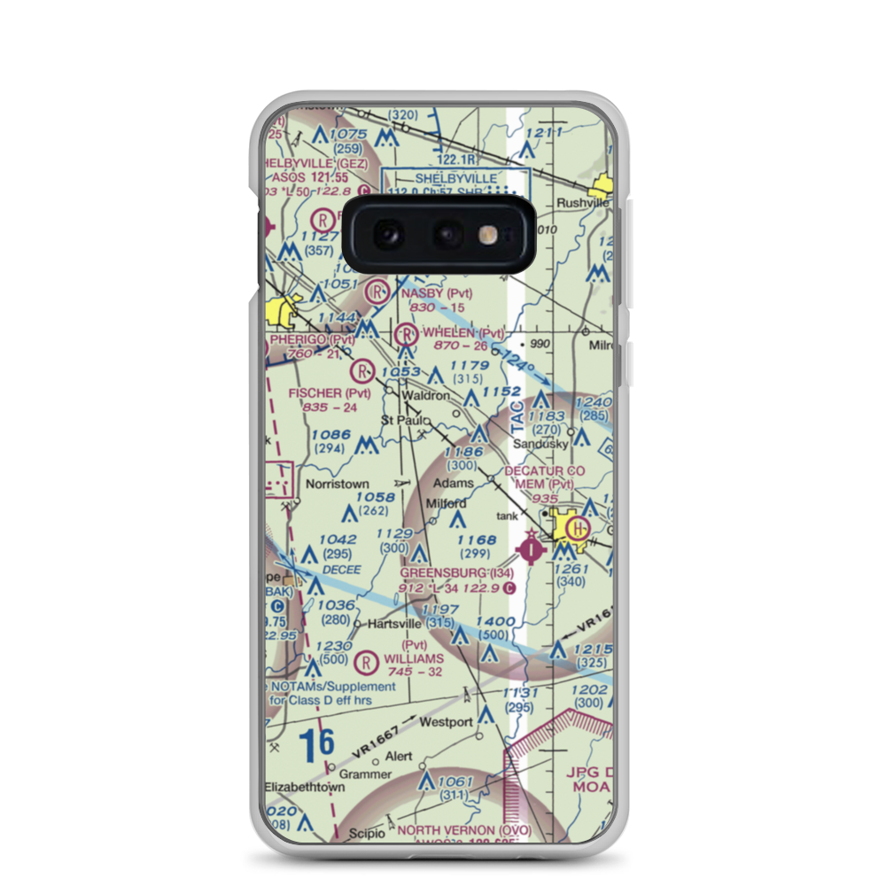 Smith Airport (II71) VFR Sectional Samsung Case Samsung Galaxy S10e model shown