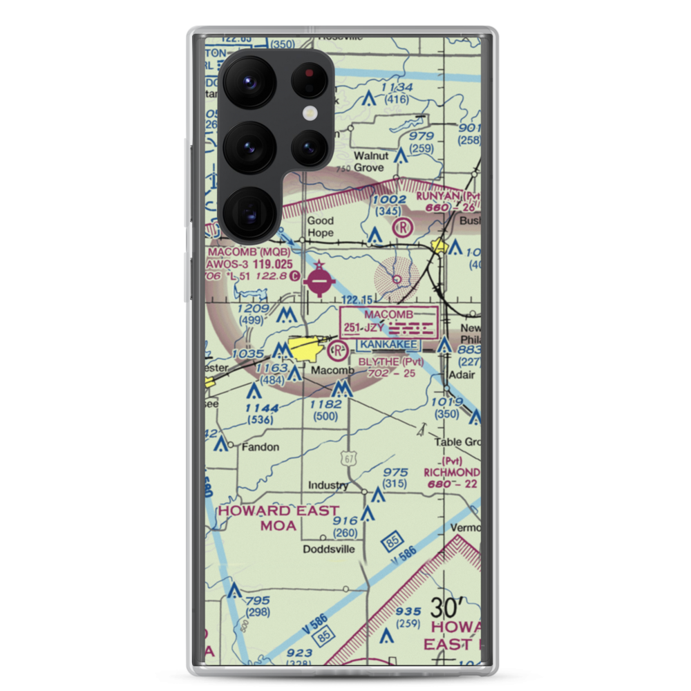 Smith Airport (LL27) VFR Sectional Samsung Case Samsung Galaxy S22 Ultra model shown