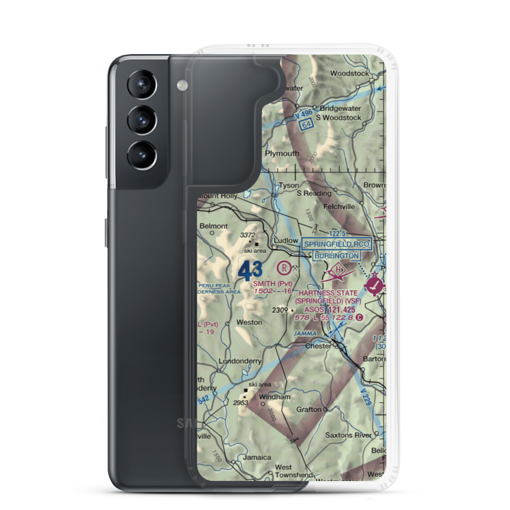 Smith Airport (VT17) VFR Sectional Samsung Case Samsung Galaxy S21 model shown