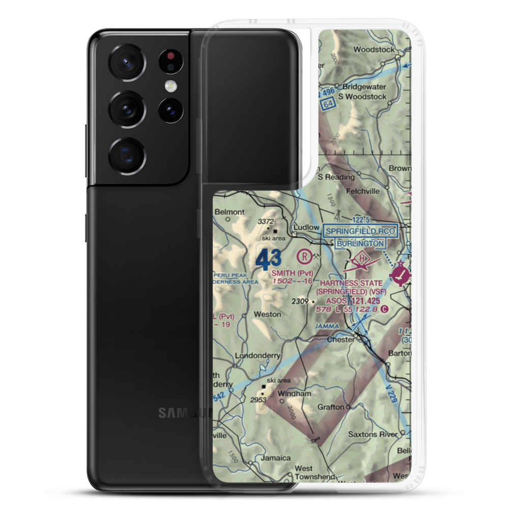 Smith Airport (VT17) VFR Sectional Samsung Case Samsung Galaxy S21 Ultra model shown
