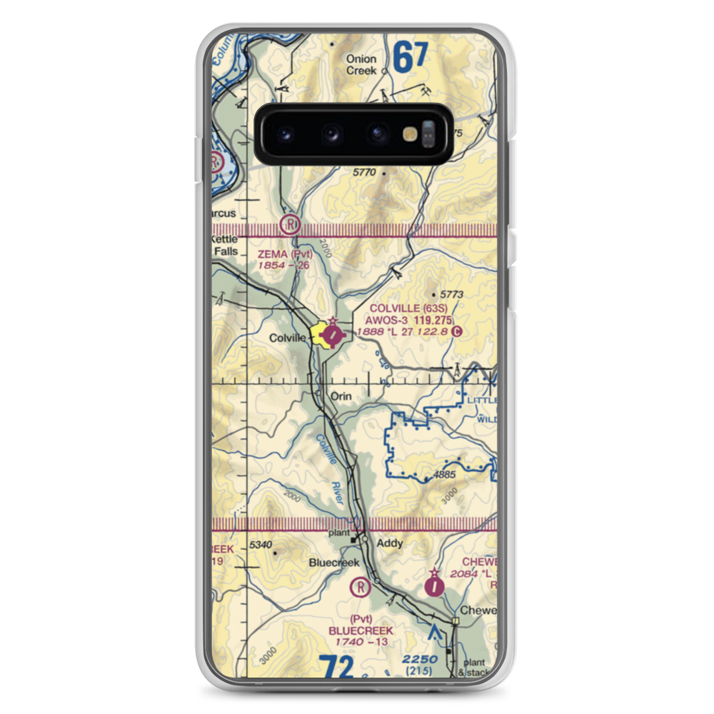 Smith Airport (WA73) VFR Sectional Samsung Case Samsung Galaxy S10+ model shown