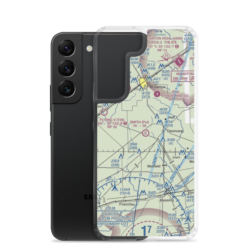 Smith Aviation Inc Airport (78XS) VFR Sectional Samsung Case Samsung Galaxy S22 model shown