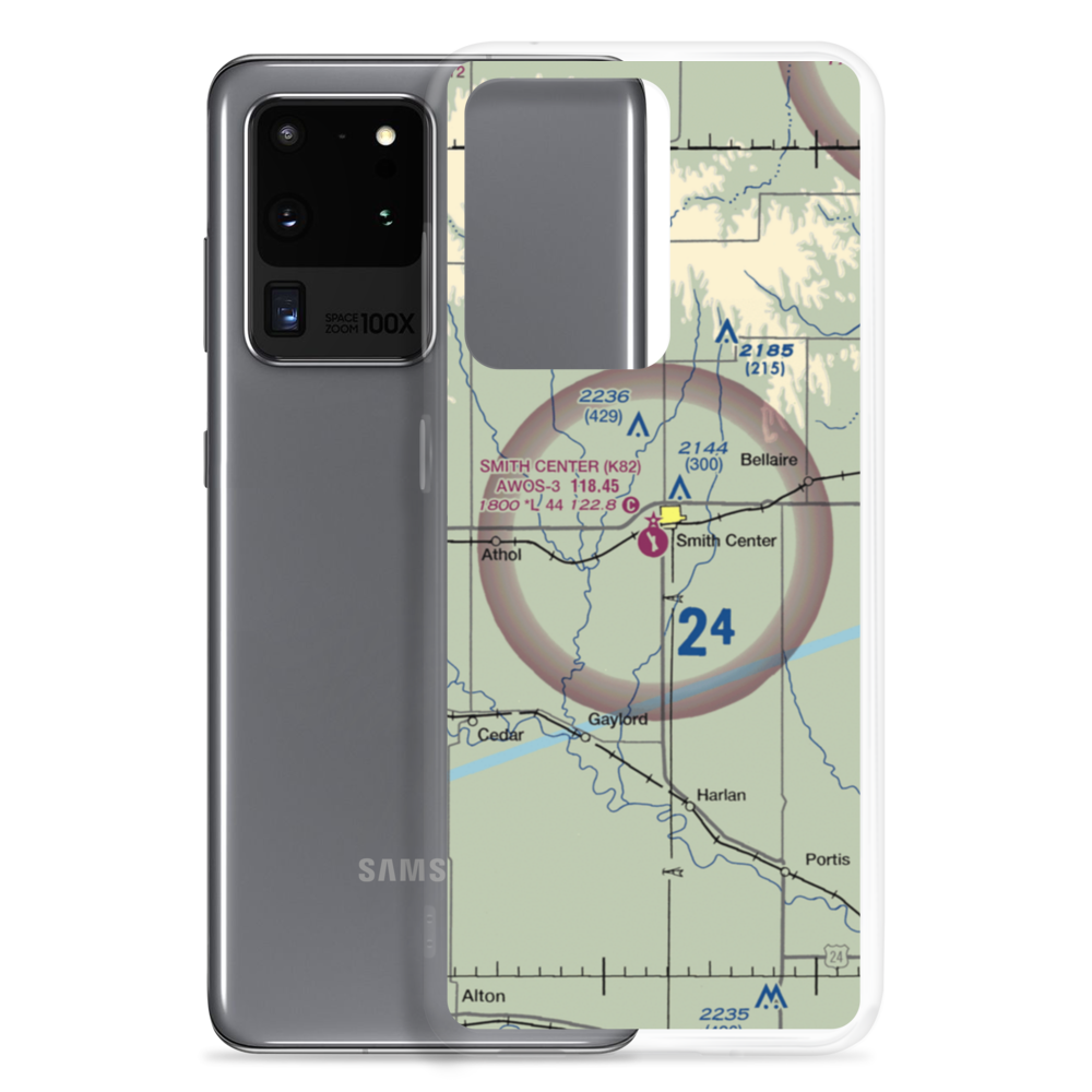 Smith Center Municipal Airport (K82) VFR Sectional Samsung Case Samsung Galaxy S20 Ultra model shown