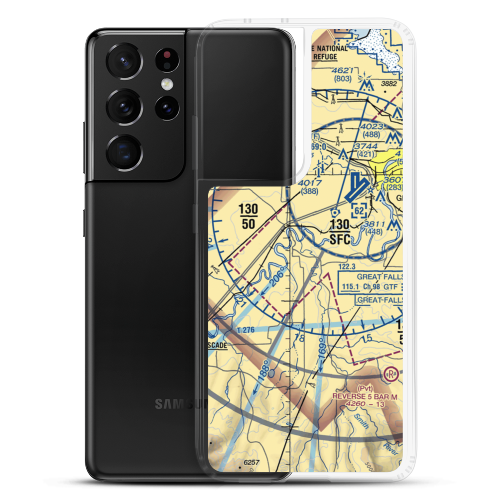 Smith Farms Airport (MT76) VFR Sectional Samsung Case Samsung Galaxy S21 Ultra model shown