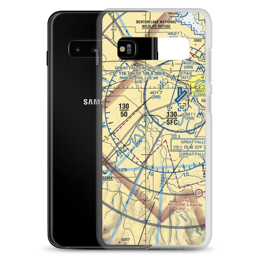Smith Farms Airport (MT76) VFR Sectional Samsung Case Samsung Galaxy S10+ model shown