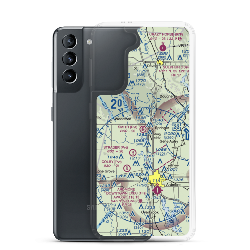 Smith Field (22OK) VFR Sectional Samsung Case Samsung Galaxy S21 model shown