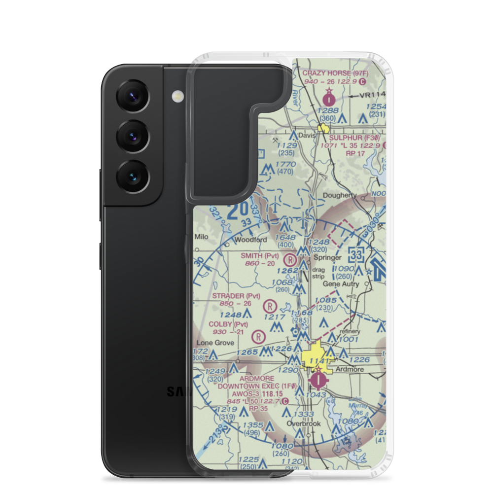 Smith Field (22OK) VFR Sectional Samsung Case Samsung Galaxy S22 model shown