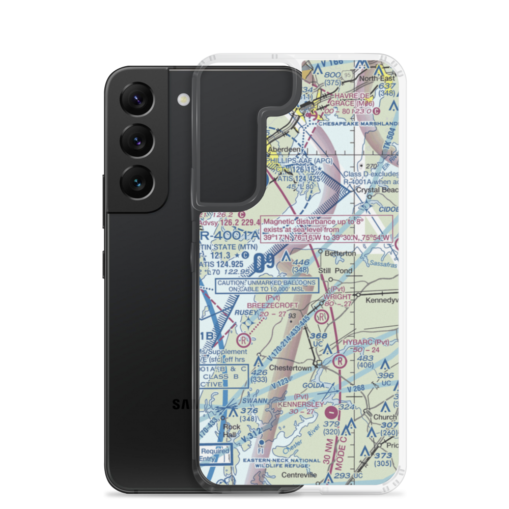 Smith Field (MD66) VFR Sectional Samsung Case Samsung Galaxy S22 model shown