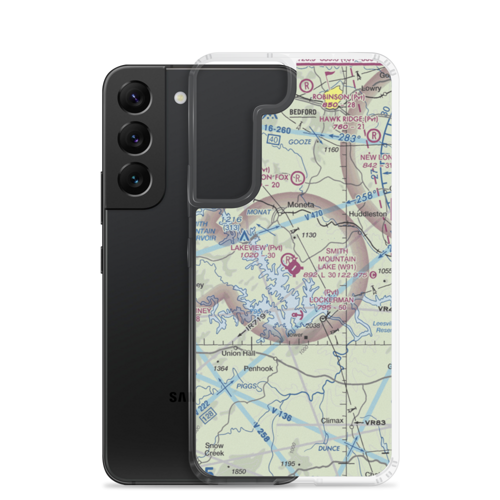 Smith Mountain Lake Airport (W91) VFR Sectional Samsung Case Samsung Galaxy S22 model shown