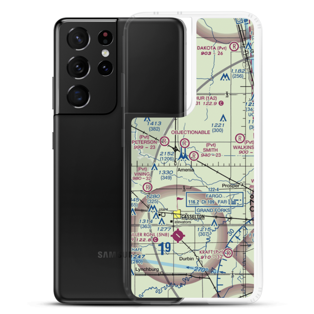 Smith Private Airport (ND74) VFR Sectional Samsung Case Samsung Galaxy S21 Ultra model shown