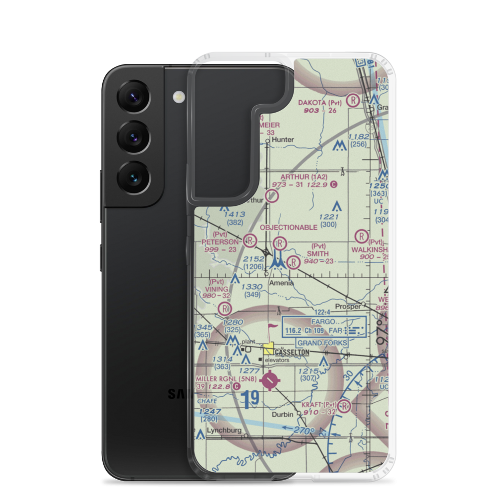 Smith Private Airport (ND74) VFR Sectional Samsung Case Samsung Galaxy S22 model shown