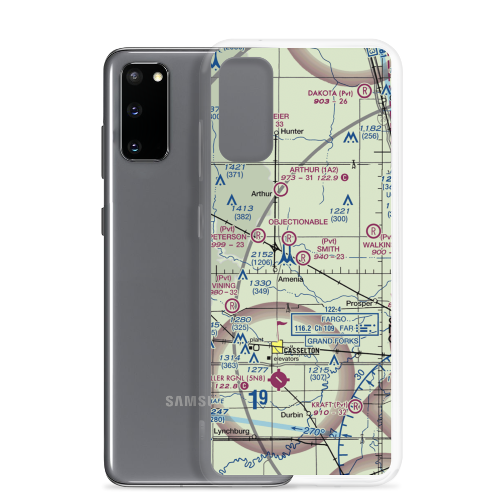 Smith Private Airport (ND74) VFR Sectional Samsung Case Samsung Galaxy S20 model shown