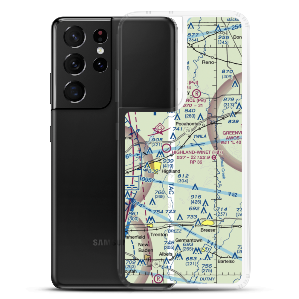 Smith Restricted Landing Area (61LL) VFR Sectional Samsung Case Samsung Galaxy S21 Ultra model shown