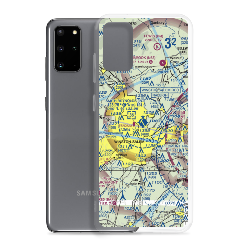 Smith Reynolds Airport (INT) VFR Sectional Samsung Case Samsung Galaxy S20 Plus model shown