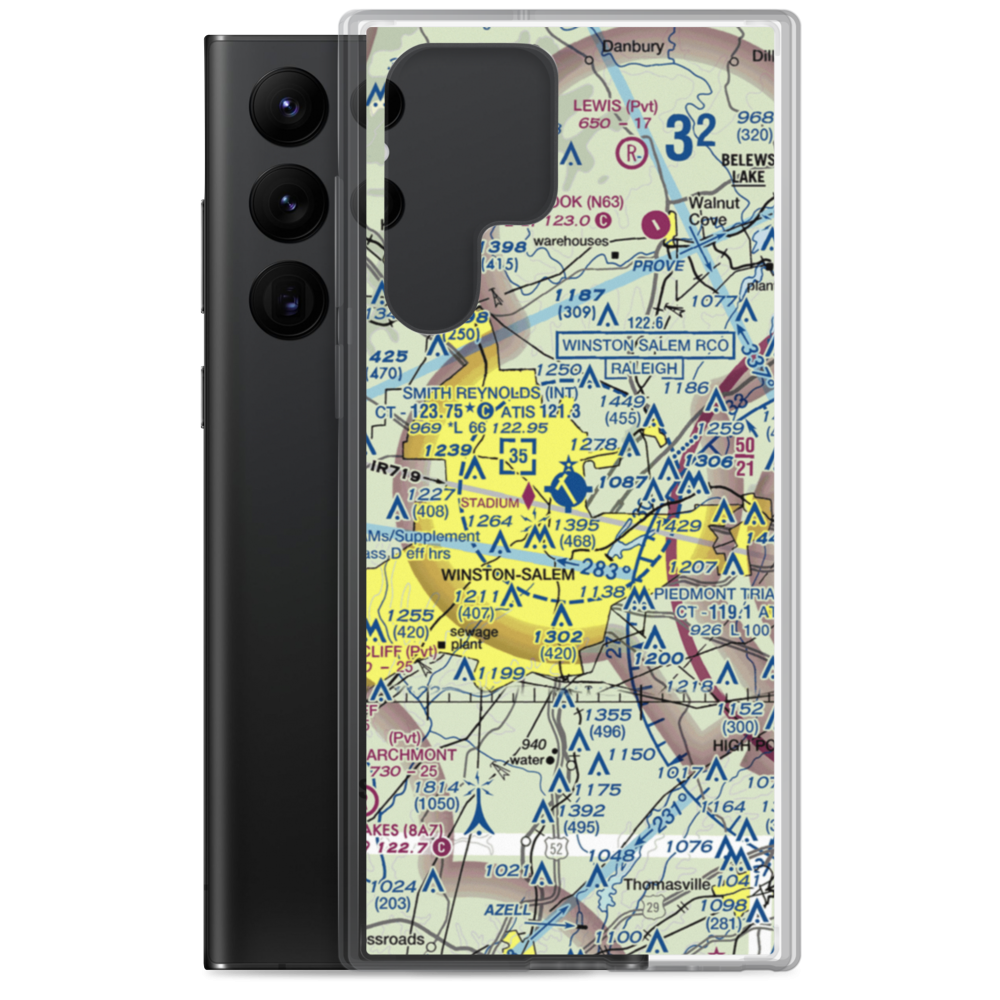 Smith Reynolds Airport (INT) VFR Sectional Samsung Case Samsung Galaxy S22 Ultra model shown