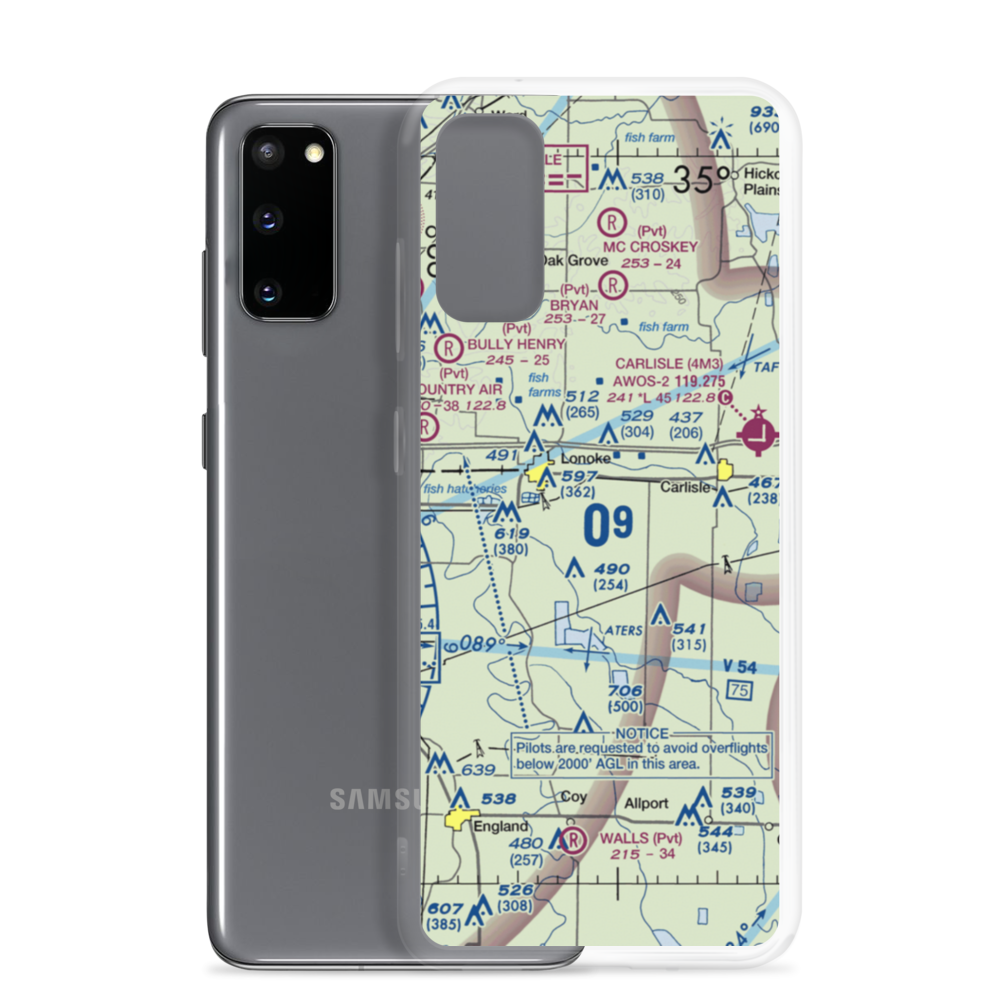 Smith's Strip (81AR) VFR Sectional Samsung Case Samsung Galaxy S20 model shown