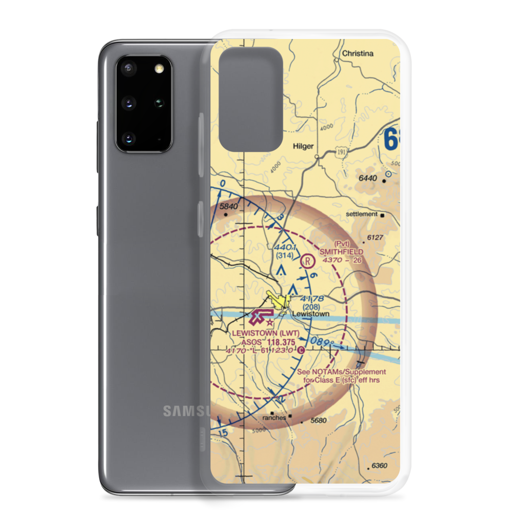 Smithfield Airport (MT65) VFR Sectional Samsung Case Samsung Galaxy S20 Plus model shown