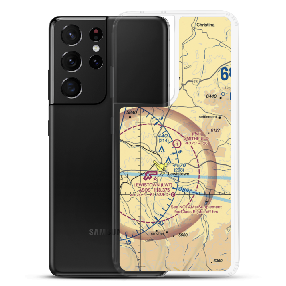 Smithfield Airport (MT65) VFR Sectional Samsung Case Samsung Galaxy S21 Ultra model shown