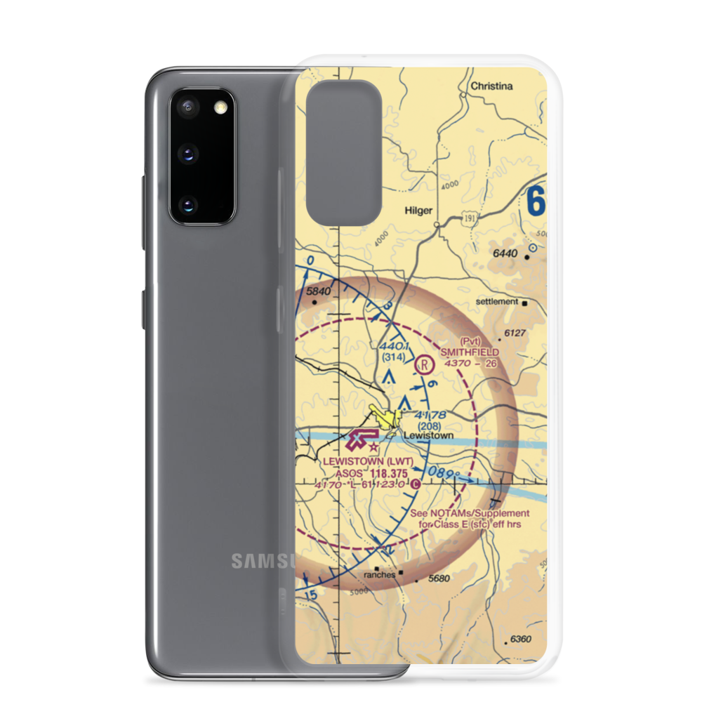 Smithfield Airport (MT65) VFR Sectional Samsung Case Samsung Galaxy S20 model shown