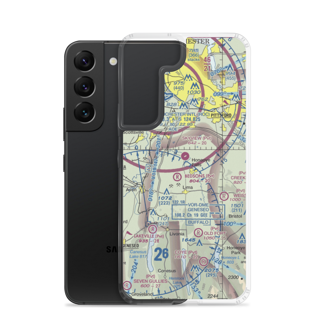 Smiths Land Base Airport (53NY) VFR Sectional Samsung Case Samsung Galaxy S22 model shown