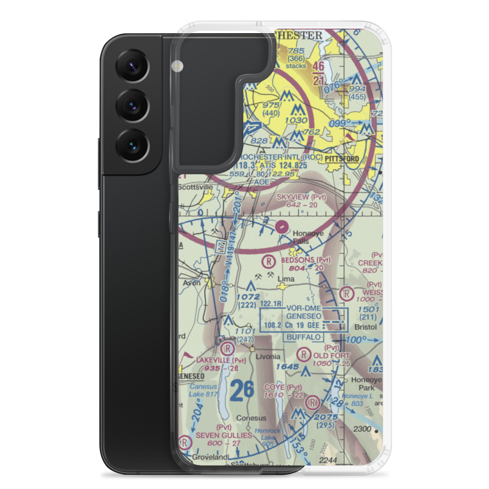 Smiths Land Base Airport (53NY) VFR Sectional Samsung Case Samsung Galaxy S22 Plus model shown