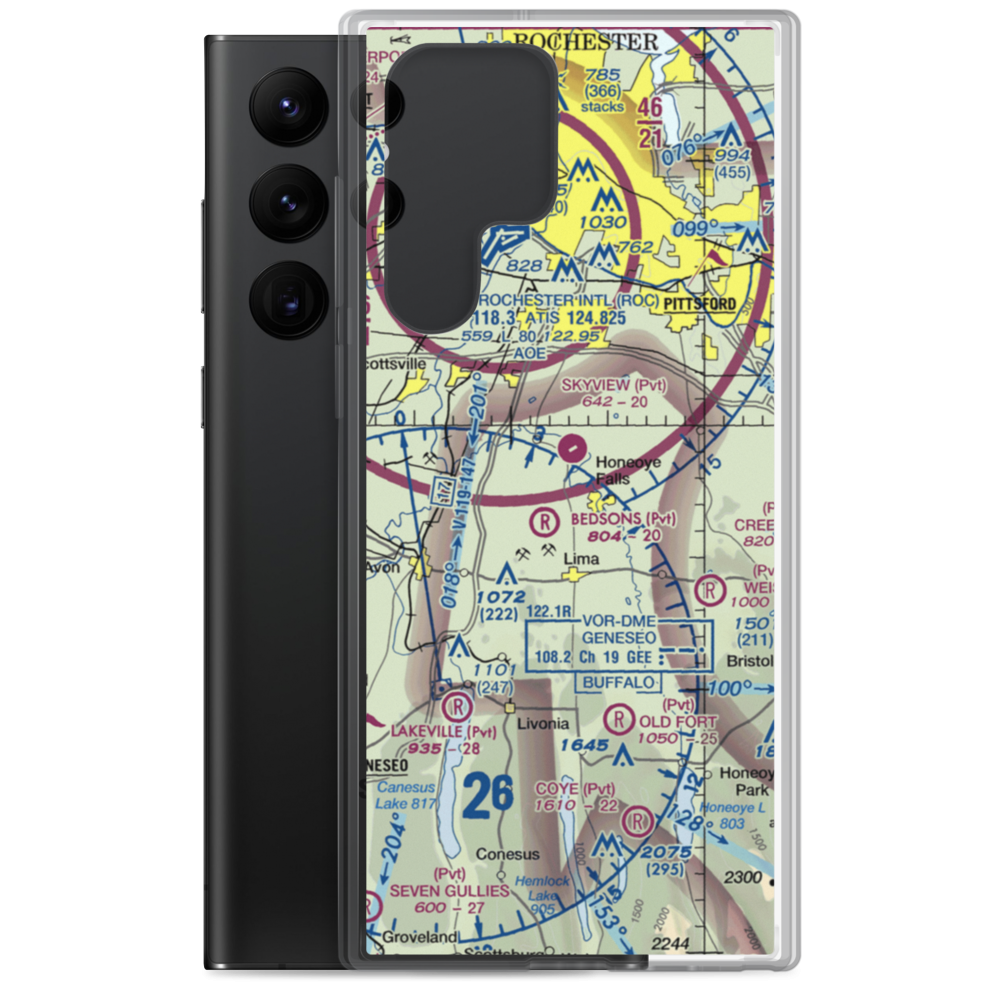 Smiths Land Base Airport (53NY) VFR Sectional Samsung Case Samsung Galaxy S22 Ultra model shown