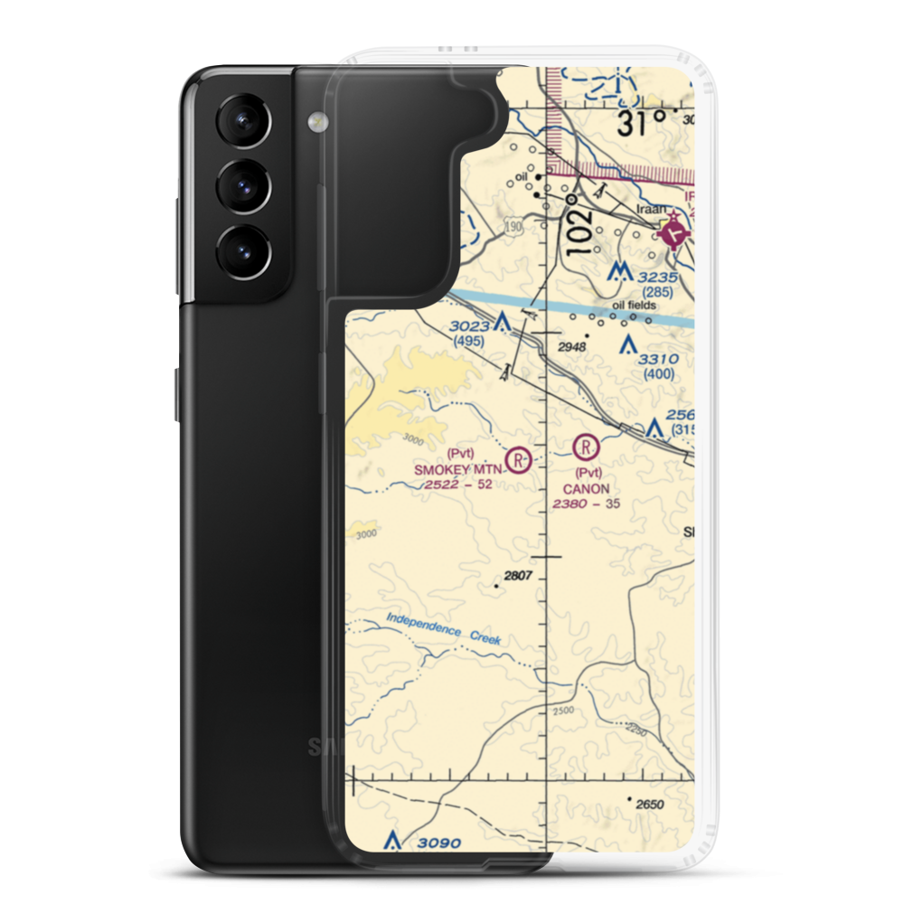 Smokey Mtn Ranch Airport (09TX) VFR Sectional Samsung Case Samsung Galaxy S21 Plus model shown