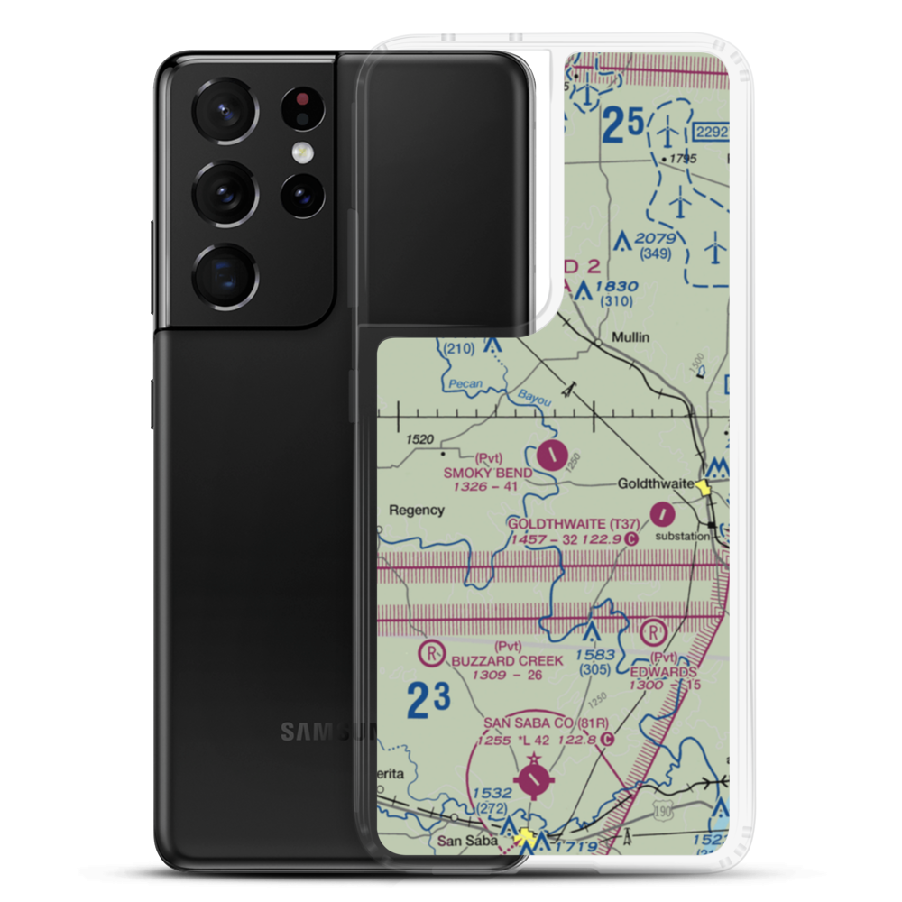 Smoky Bend Ranch Airport (TA24) VFR Sectional Samsung Case Samsung Galaxy S21 Ultra model shown