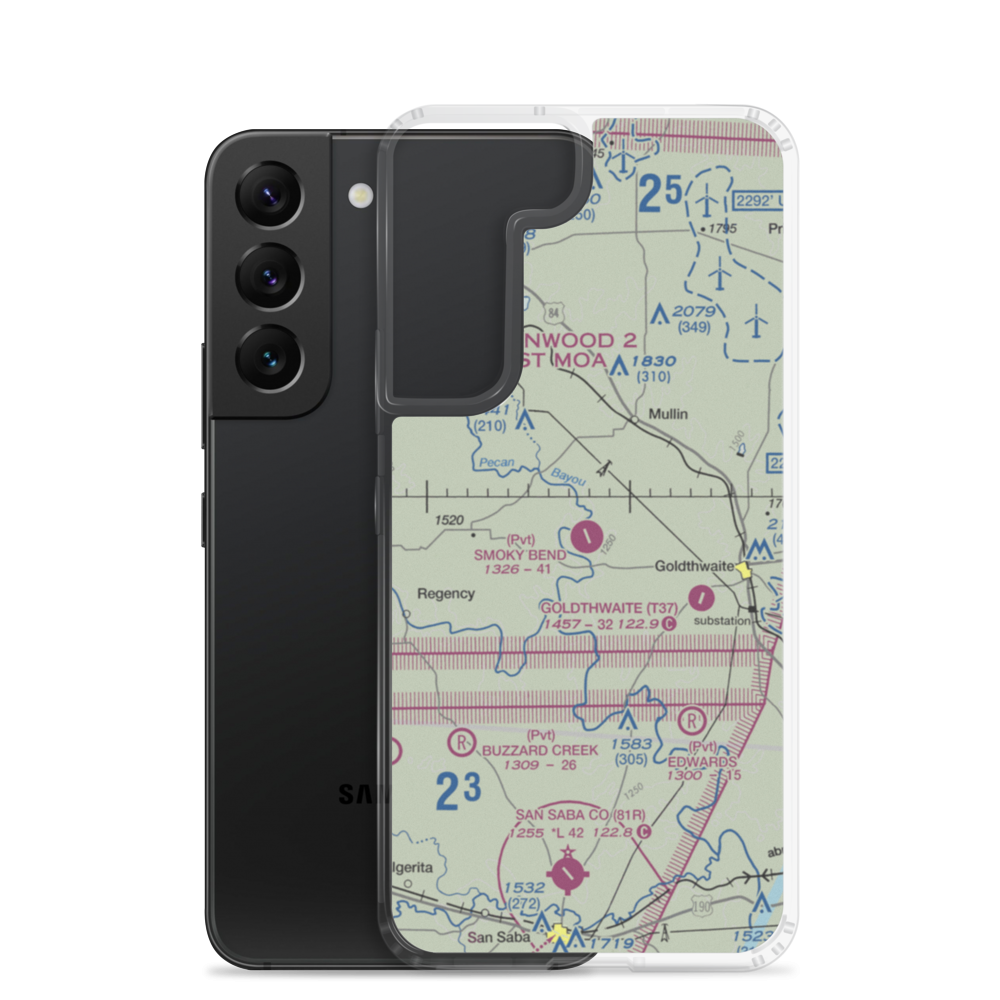 Smoky Bend Ranch Airport (TA24) VFR Sectional Samsung Case Samsung Galaxy S22 model shown