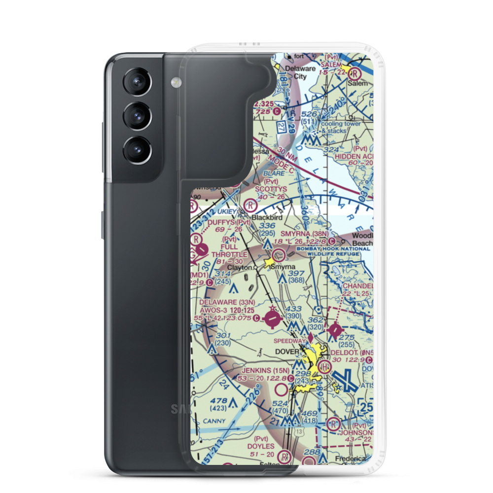 Smyrna Airport (38N) VFR Sectional Samsung Case Samsung Galaxy S21 model shown