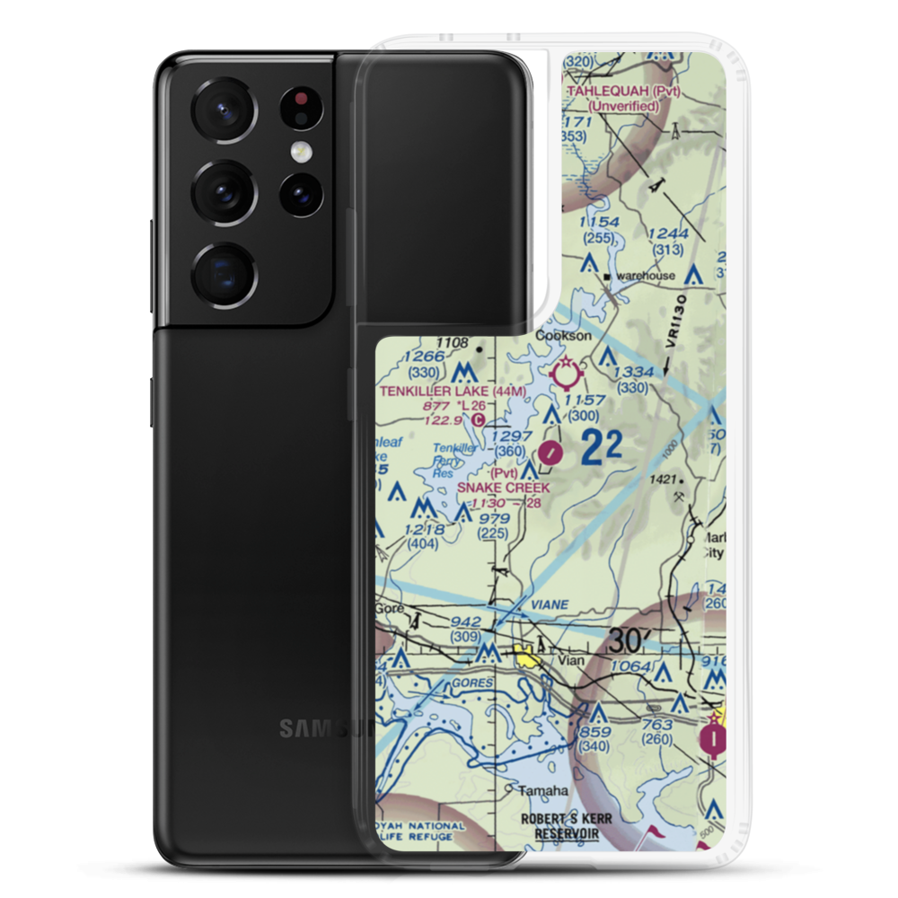 Snake Creek Wilderness Airport (OK06) VFR Sectional Samsung Case Samsung Galaxy S21 Ultra model shown