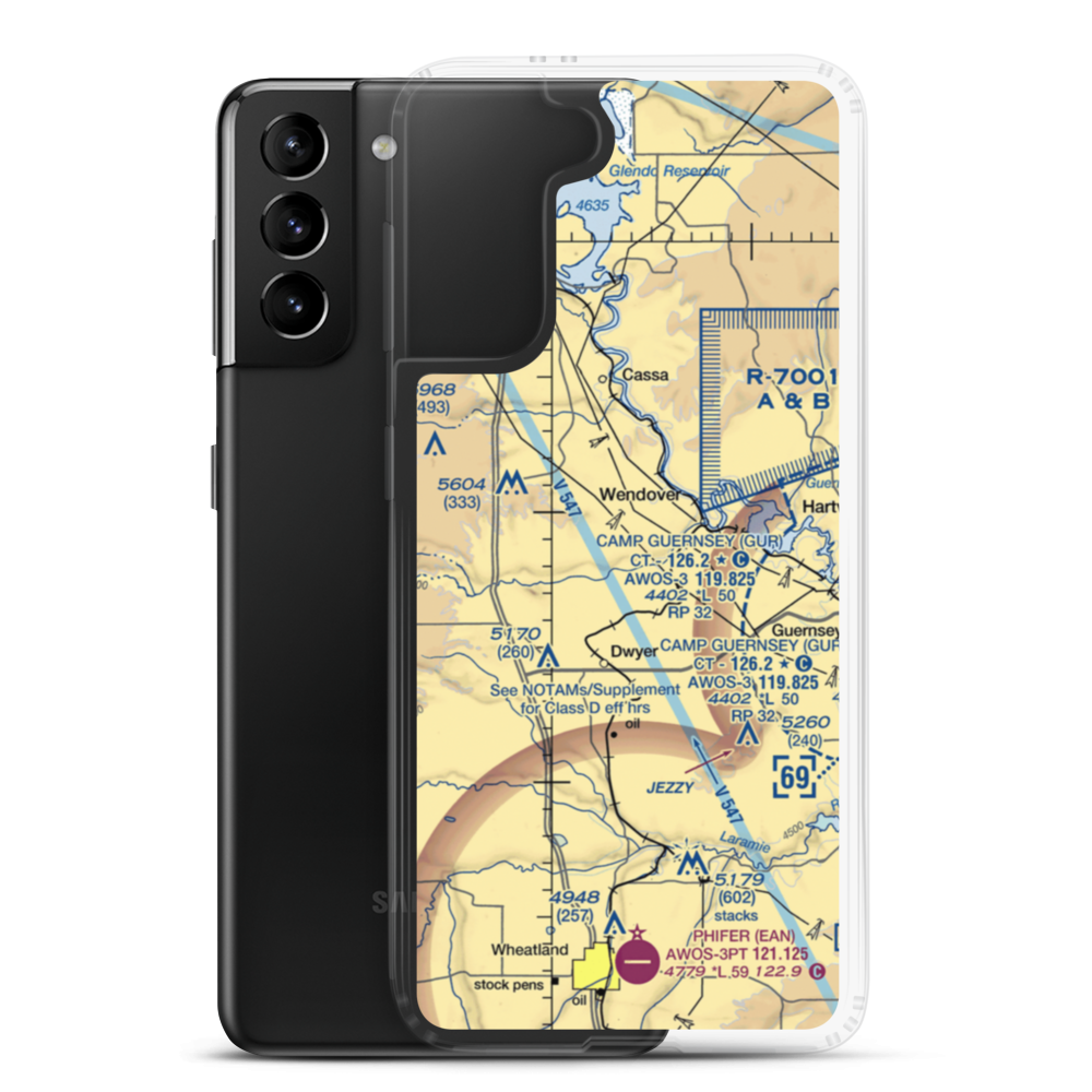 Snell - North Laramie River Airport (WY25) VFR Sectional Samsung Case Samsung Galaxy S21 Plus model shown