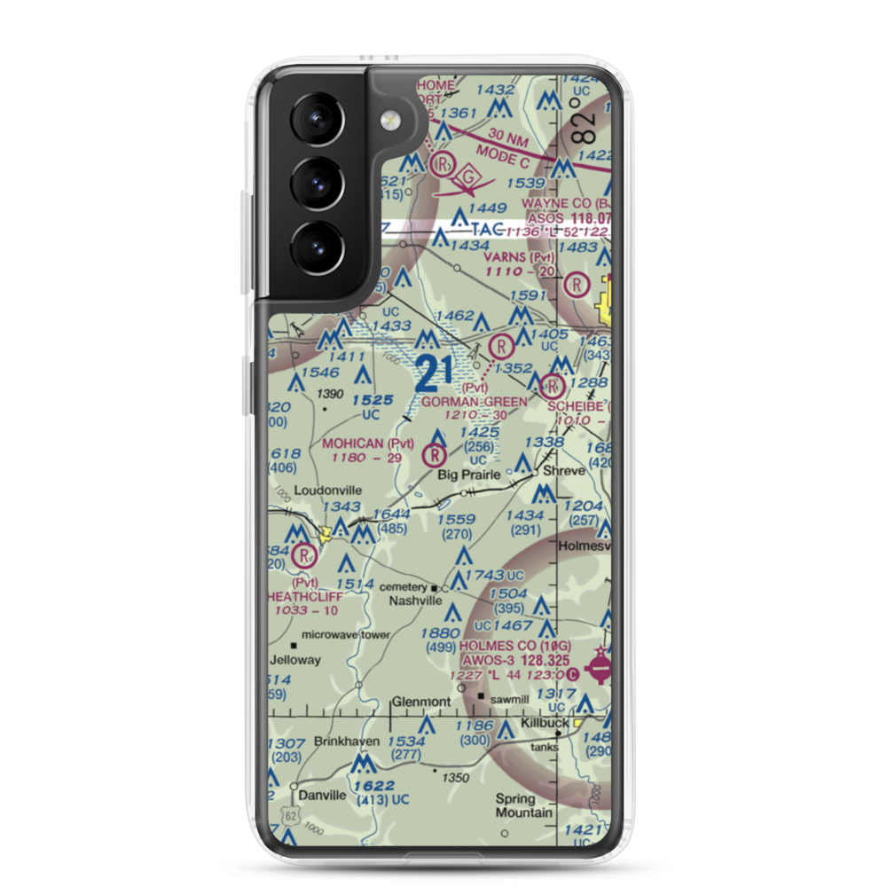 Snoddy Air Strip (34OI) VFR Sectional Samsung Case Samsung Galaxy S21 Plus model shown