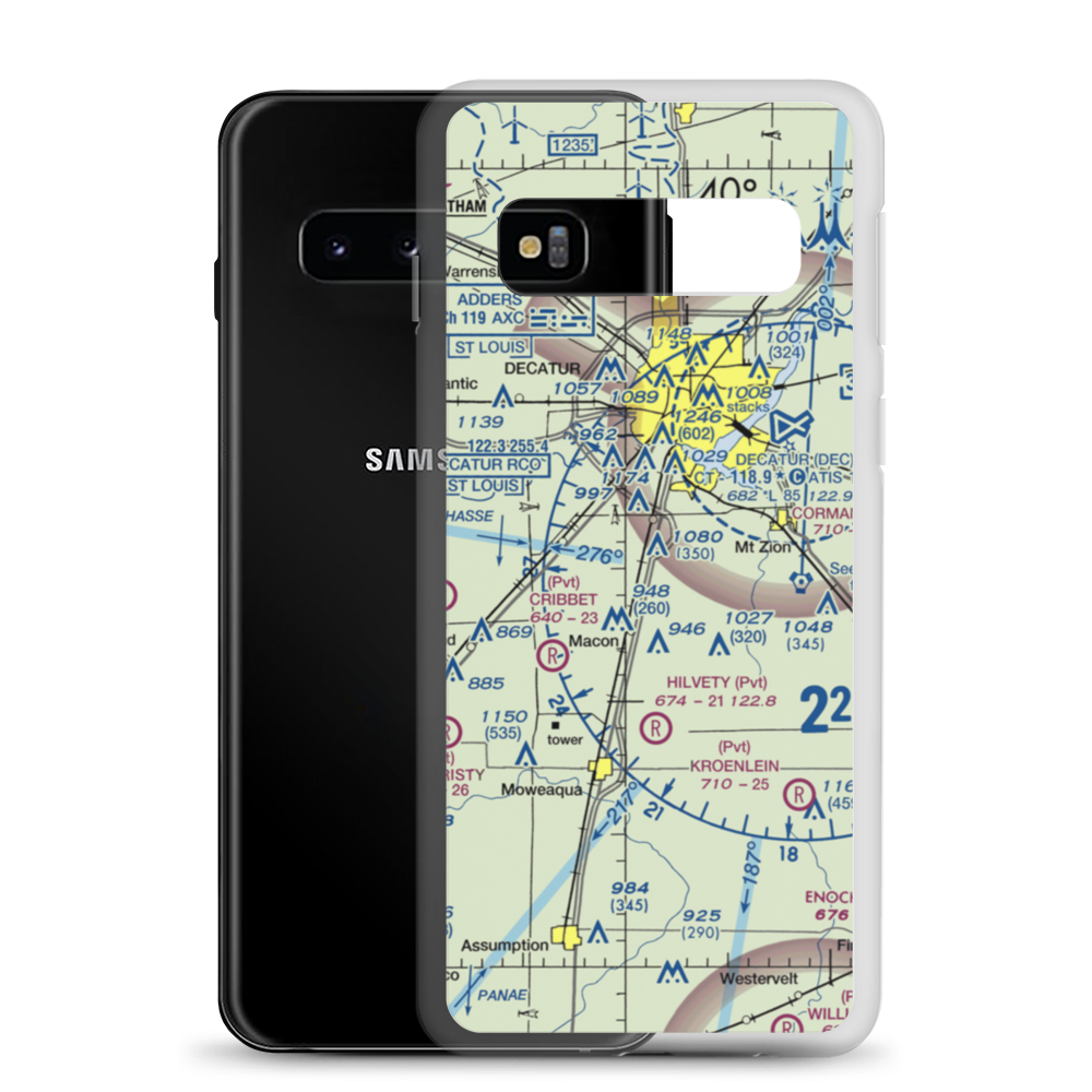 Snow Airport (2LL4) VFR Sectional Samsung Case Samsung Galaxy S10 model shown