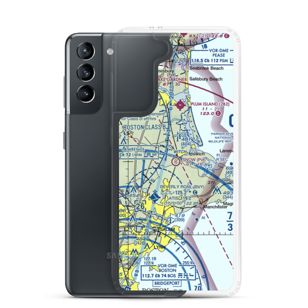 Snow Airport (MA36) VFR Sectional Samsung Case Samsung Galaxy S21 model shown