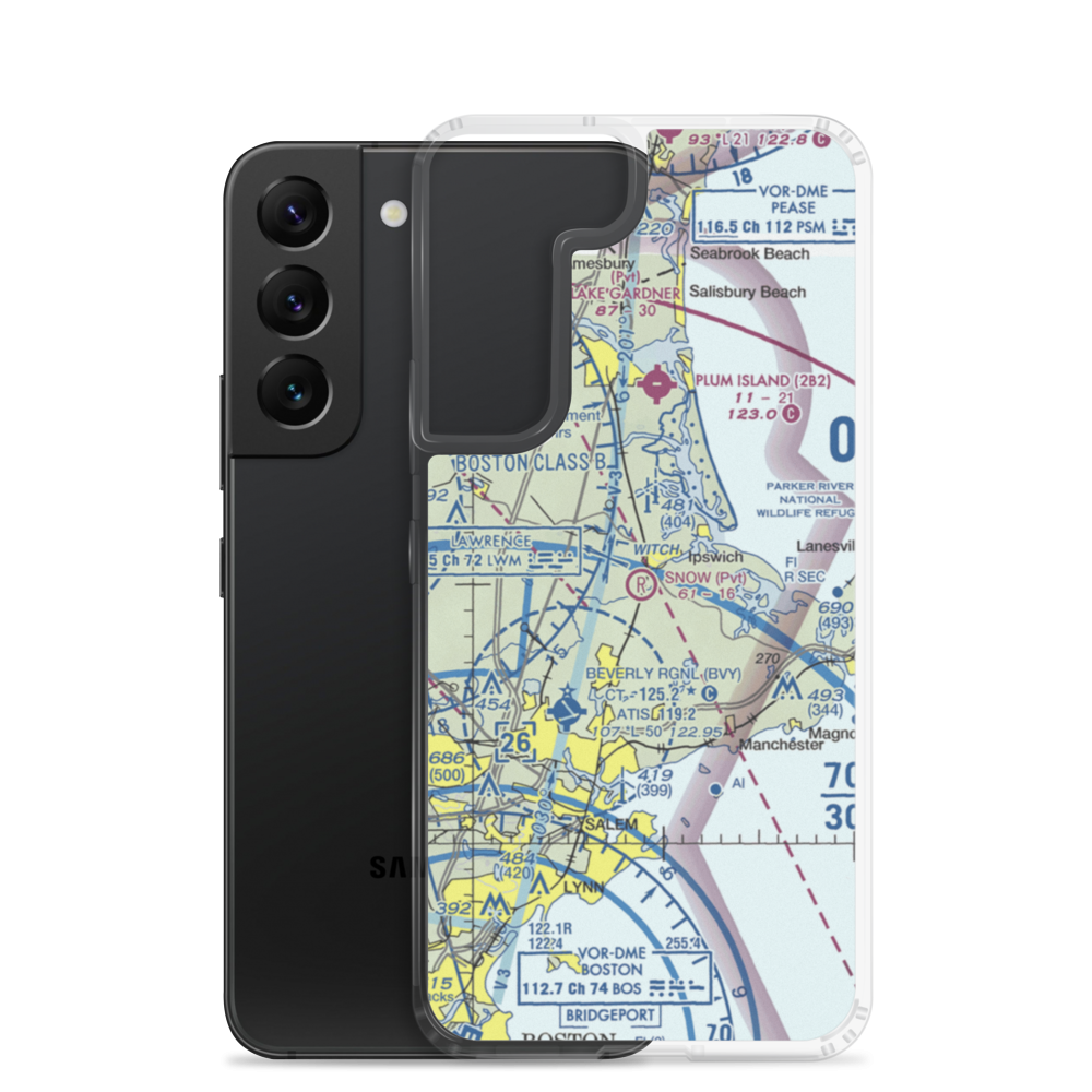 Snow Airport (MA36) VFR Sectional Samsung Case Samsung Galaxy S22 model shown