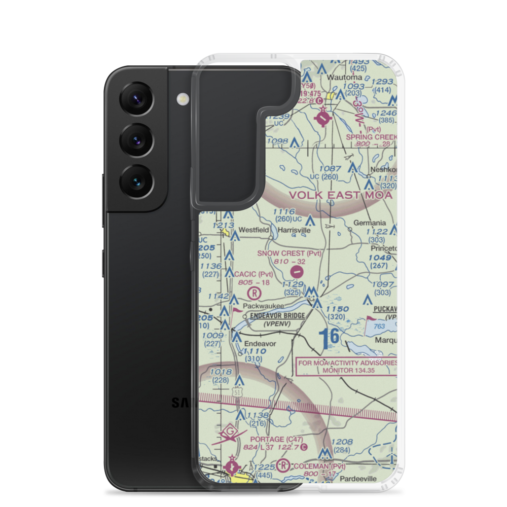 Snow Crest Ranch Airport (0WI4) VFR Sectional Samsung Case Samsung Galaxy S22 model shown