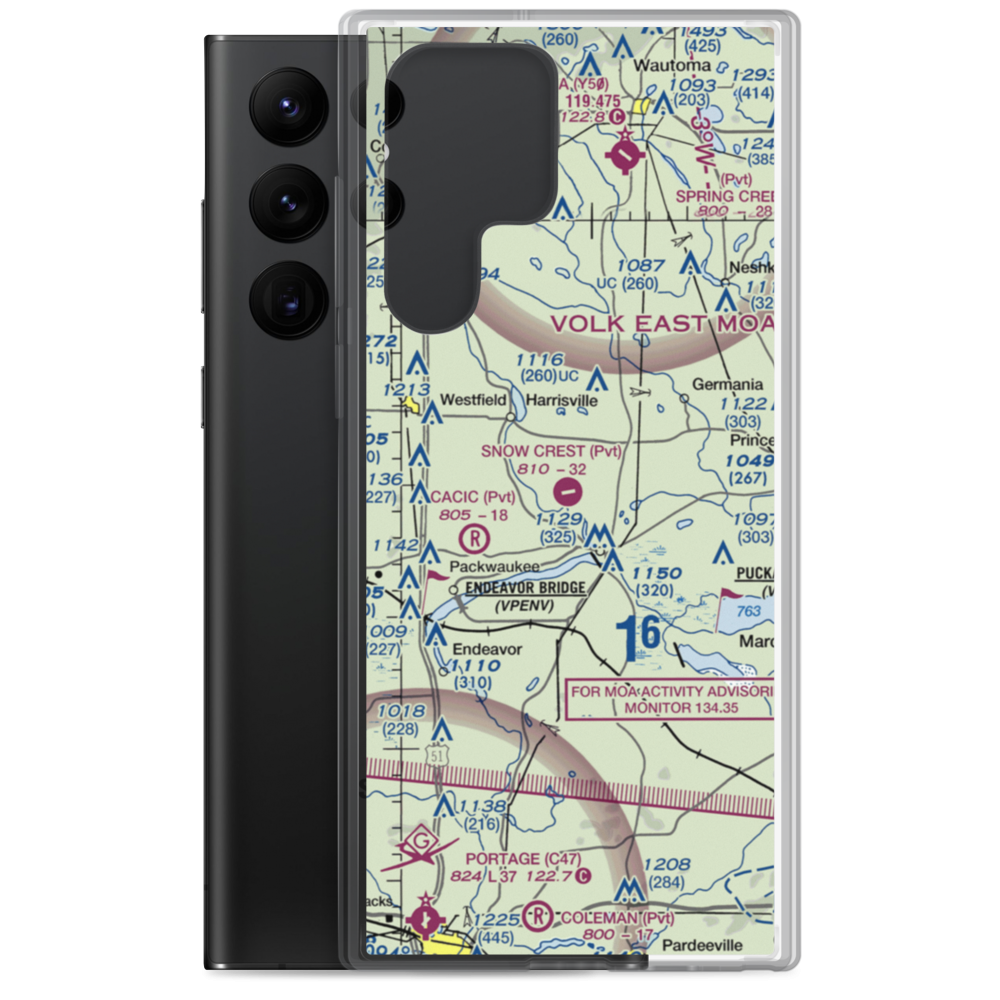 Snow Crest Ranch Airport (0WI4) VFR Sectional Samsung Case Samsung Galaxy S22 Ultra model shown