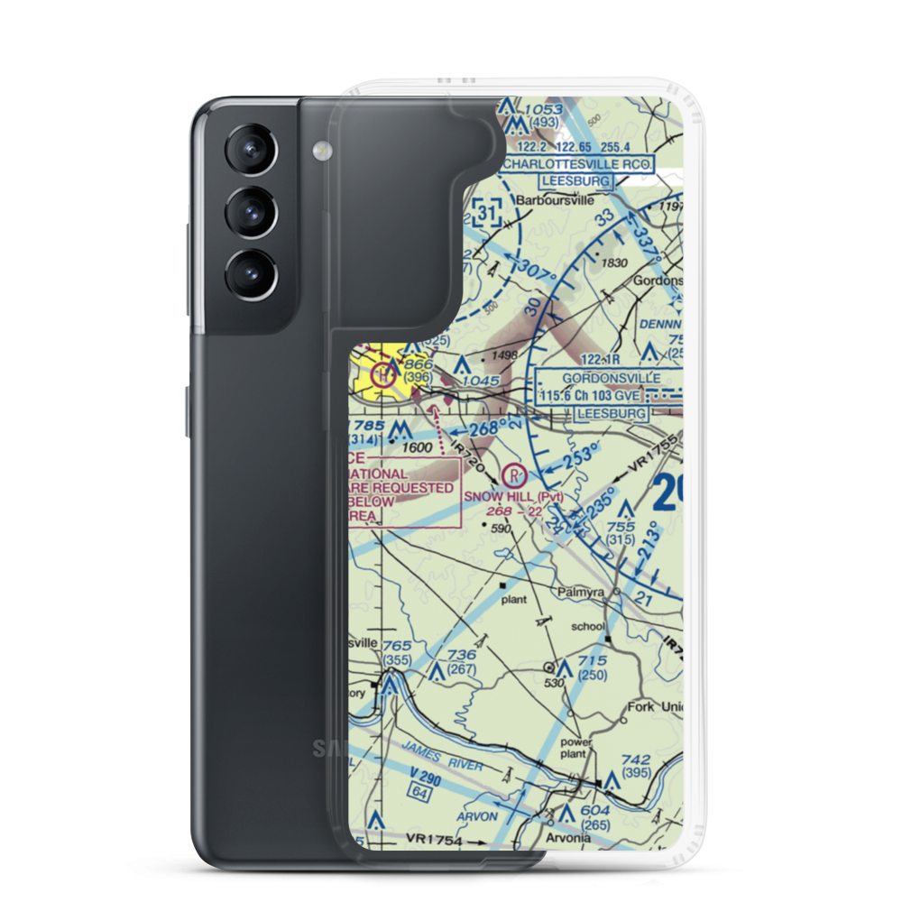 Snow Hill Airport (VA19) VFR Sectional Samsung Case Samsung Galaxy S21 model shown