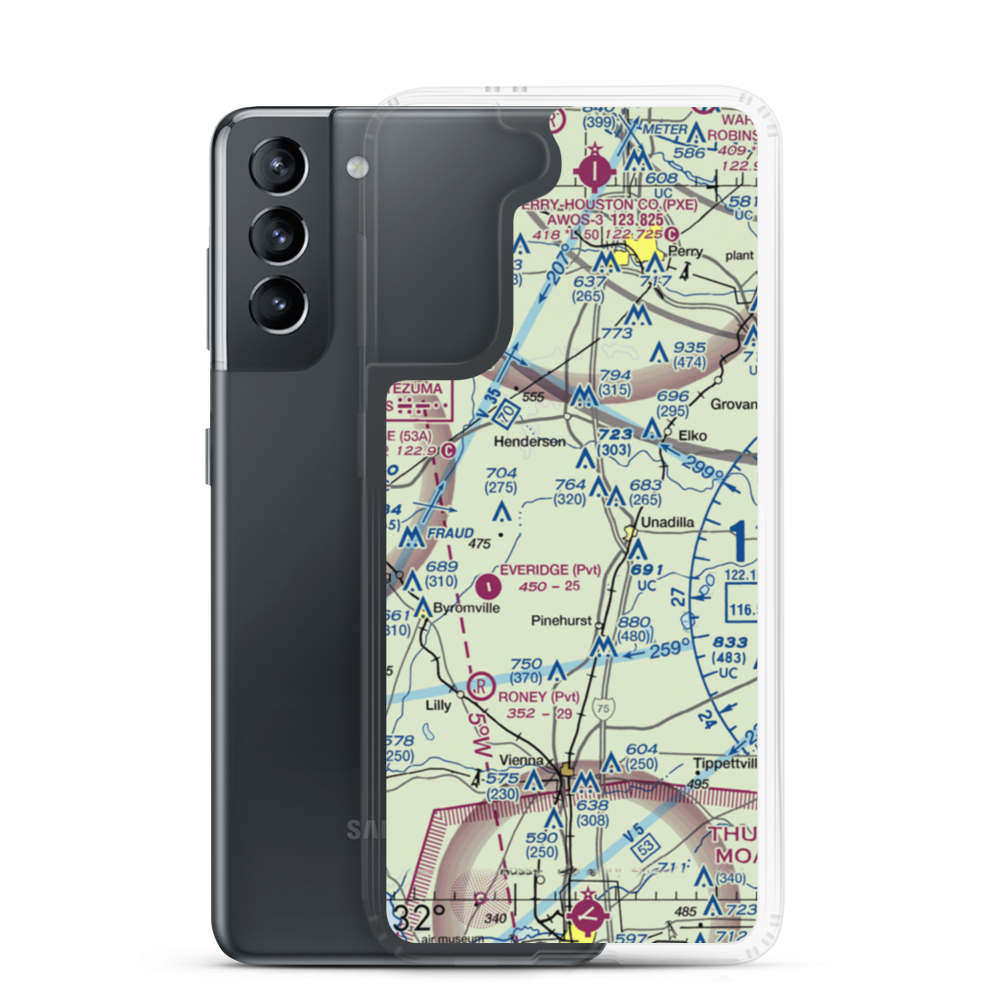 Snow Hill Airstrip (94GA) VFR Sectional Samsung Case Samsung Galaxy S21 model shown