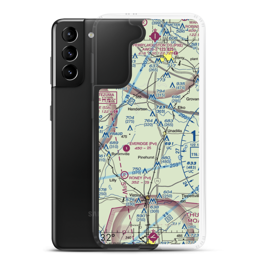 Snow Hill Airstrip (94GA) VFR Sectional Samsung Case Samsung Galaxy S21 Plus model shown