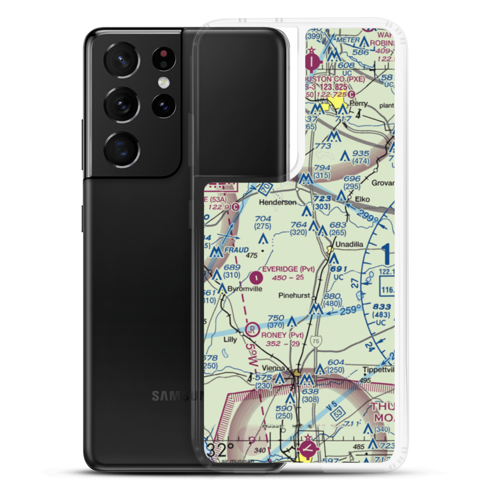 Snow Hill Airstrip (94GA) VFR Sectional Samsung Case Samsung Galaxy S21 Ultra model shown