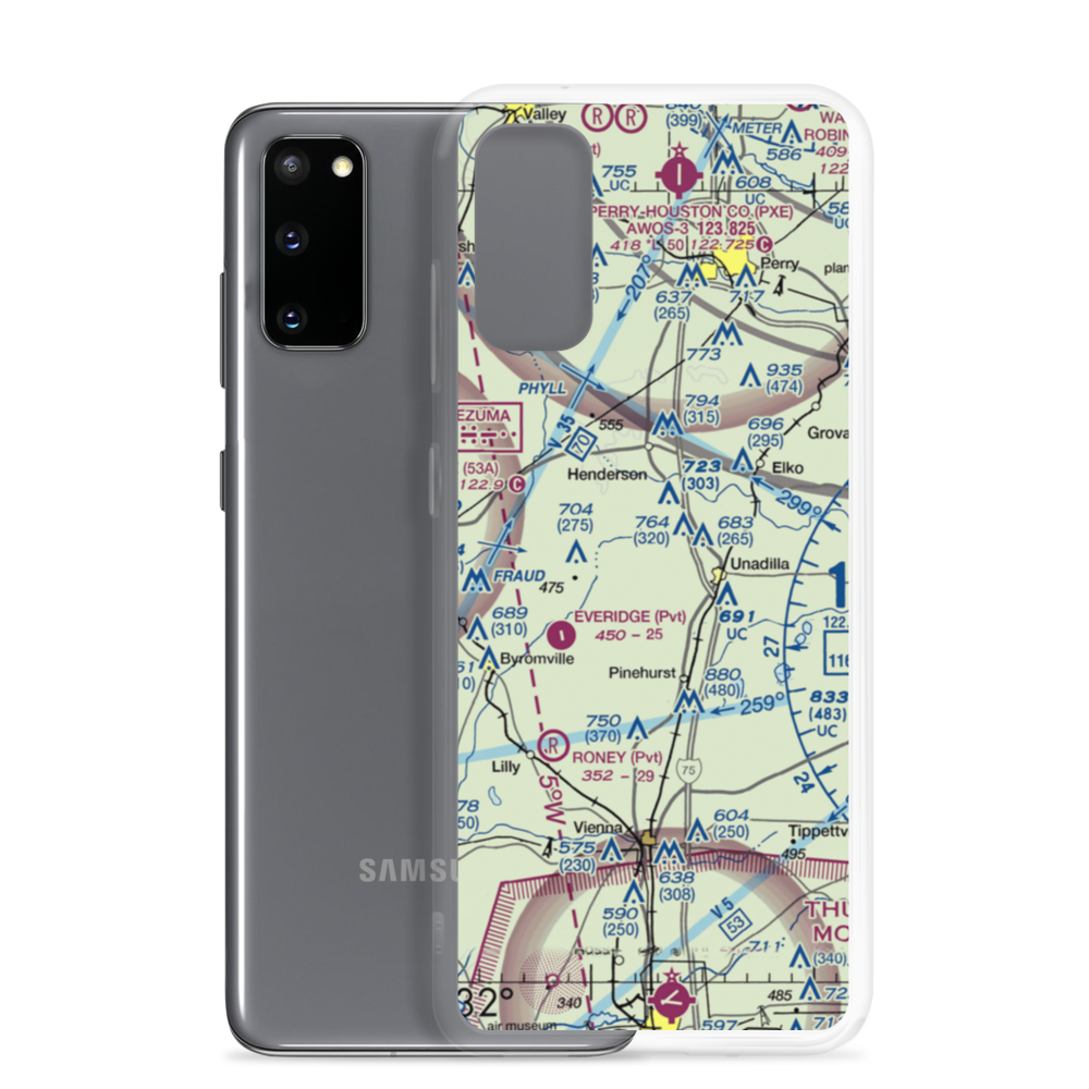 Snow Hill Airstrip (94GA) VFR Sectional Samsung Case Samsung Galaxy S20 model shown