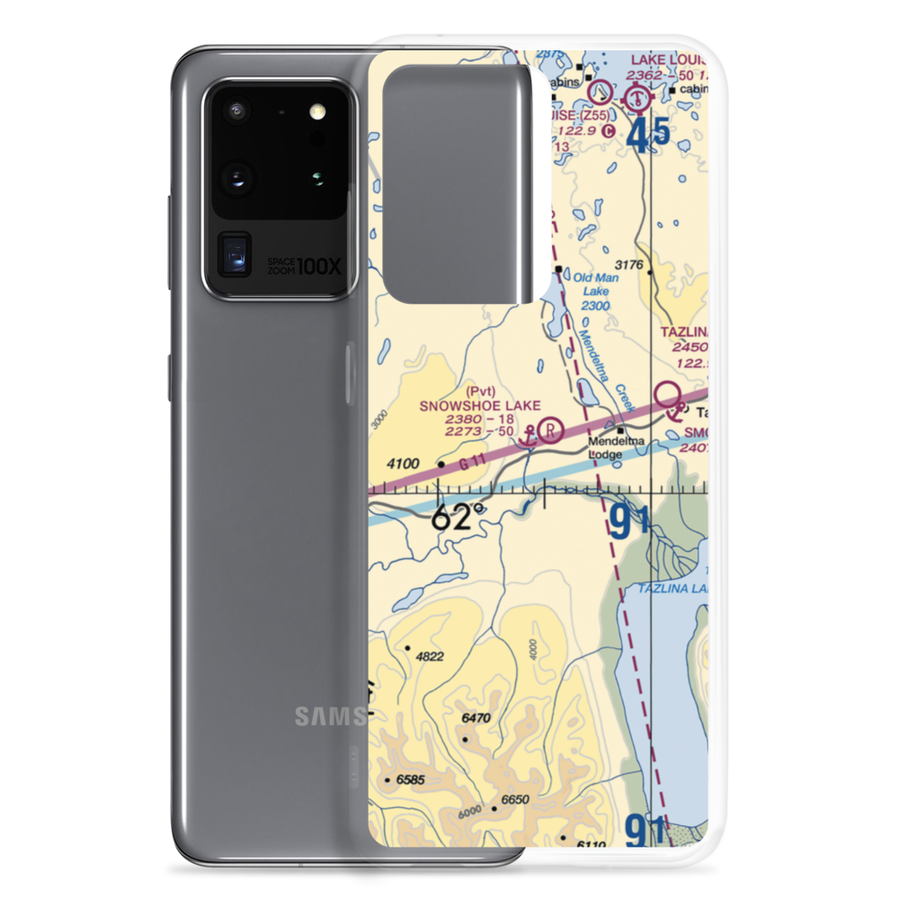 Snowshoe Lake Airport and Seaplane Base (5AK4) VFR Sectional Samsung Case Samsung Galaxy S20 Ultra model shown
