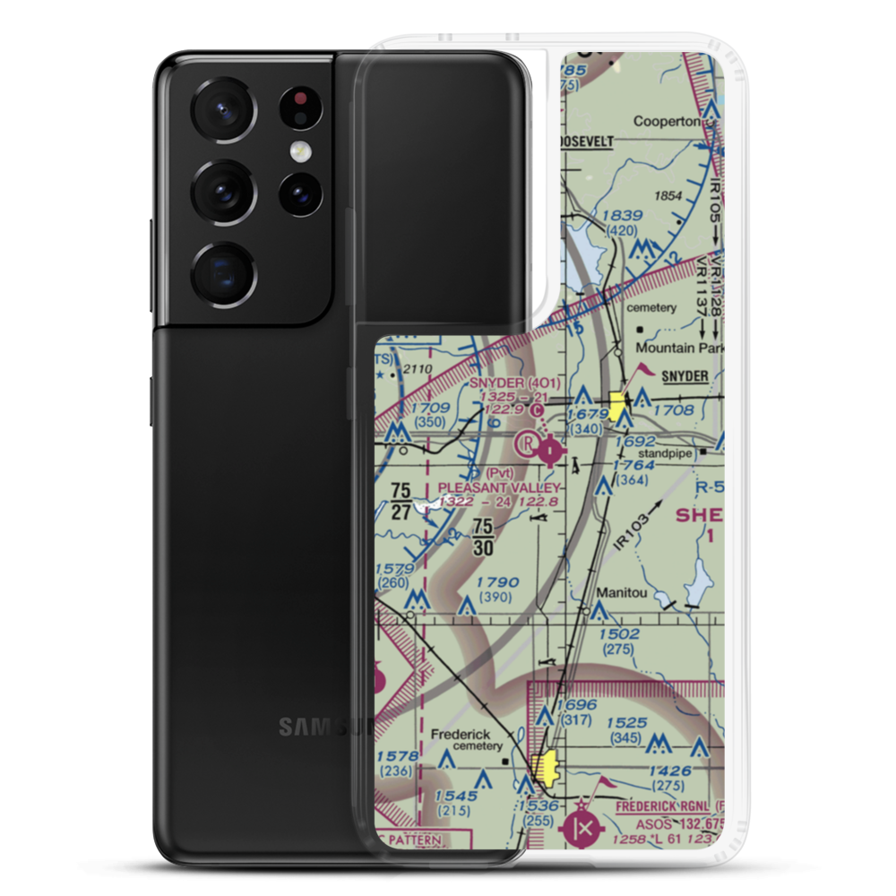 Snyder Airport (4O1) VFR Sectional Samsung Case Samsung Galaxy S21 Ultra model shown
